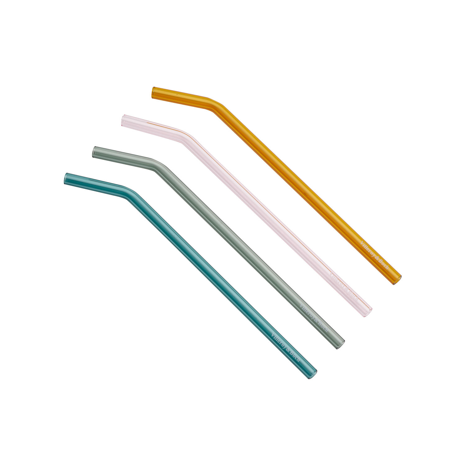 Artes.H&C.Bev. Paille en verre Ens 4pcs