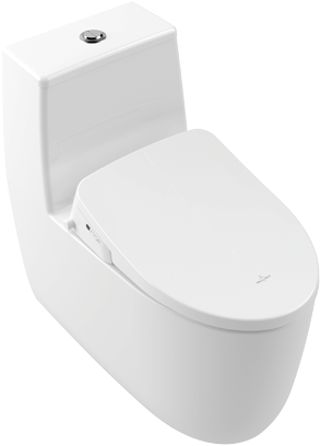 Collaro One-piece toilet, floor-standing, with <p>TwistFlush</p>, White Alpin