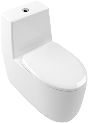 Collaro One-piece toilet complete, floor-standing, with <p>TwistFlush</p>, White Alpin