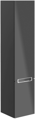 Subway 2.0 Hochschrank, 2 Türen, 350x1650x370mm, Korpus: Taupe, Front: Taupe