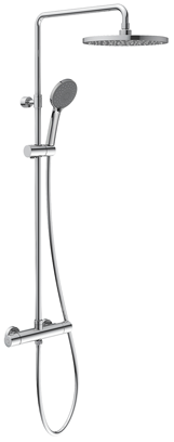 Universal Showers Shower system with three features, for wall-mounted, Matt Black