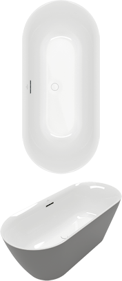 Loop & Friends OVAL Vrijstaand bad ColourOnDemand, 1700x750mm, Stone White