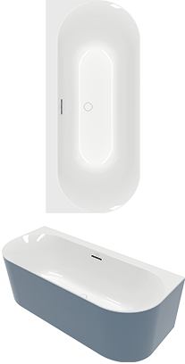 Loop & Friends OVAL Wall-facing bath ColourOnDemand, 1700x750mm, White Alpin