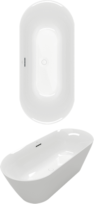 Loop & Friends OVAL Free-standing bath, 1800x800mm, White Alpin