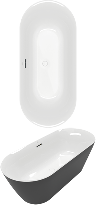 Loop & Friends OVAL Badekar ColourOnDemand, 1800x800mm, Hvid Alpin