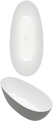 Antao Free-standing bath ColourOnDemand, 1700x750mm, Stone White