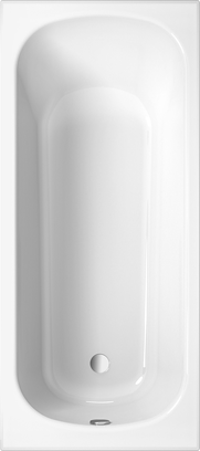 O.novo Rectangular bath, 1600x700mm, White Alpin