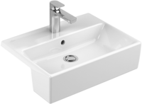 Villeroy & Boch Memento Semi-recessed washbasin, 420x550x160mm, with overflow, White Alpin