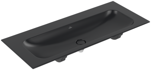 福朗 梳洗盆, 1200 x 500 x 160 mm, 无溢水孔, 雅墨黑 CPlus, 易洁釉面
