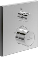 Villeroy & Boch Universal Taps & Fittings Concealed thermostat with two function volume control,for Shower, Angular, Brushed Nickel Matt