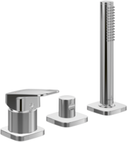 Villeroy & Boch Subway 3.0 Three-hole bath rim mixer with hand shower , Brushed Nickel Matt