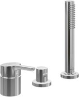 Villeroy & Boch Skyla Three-hole bath rim mixer with hand shower , Matt Black